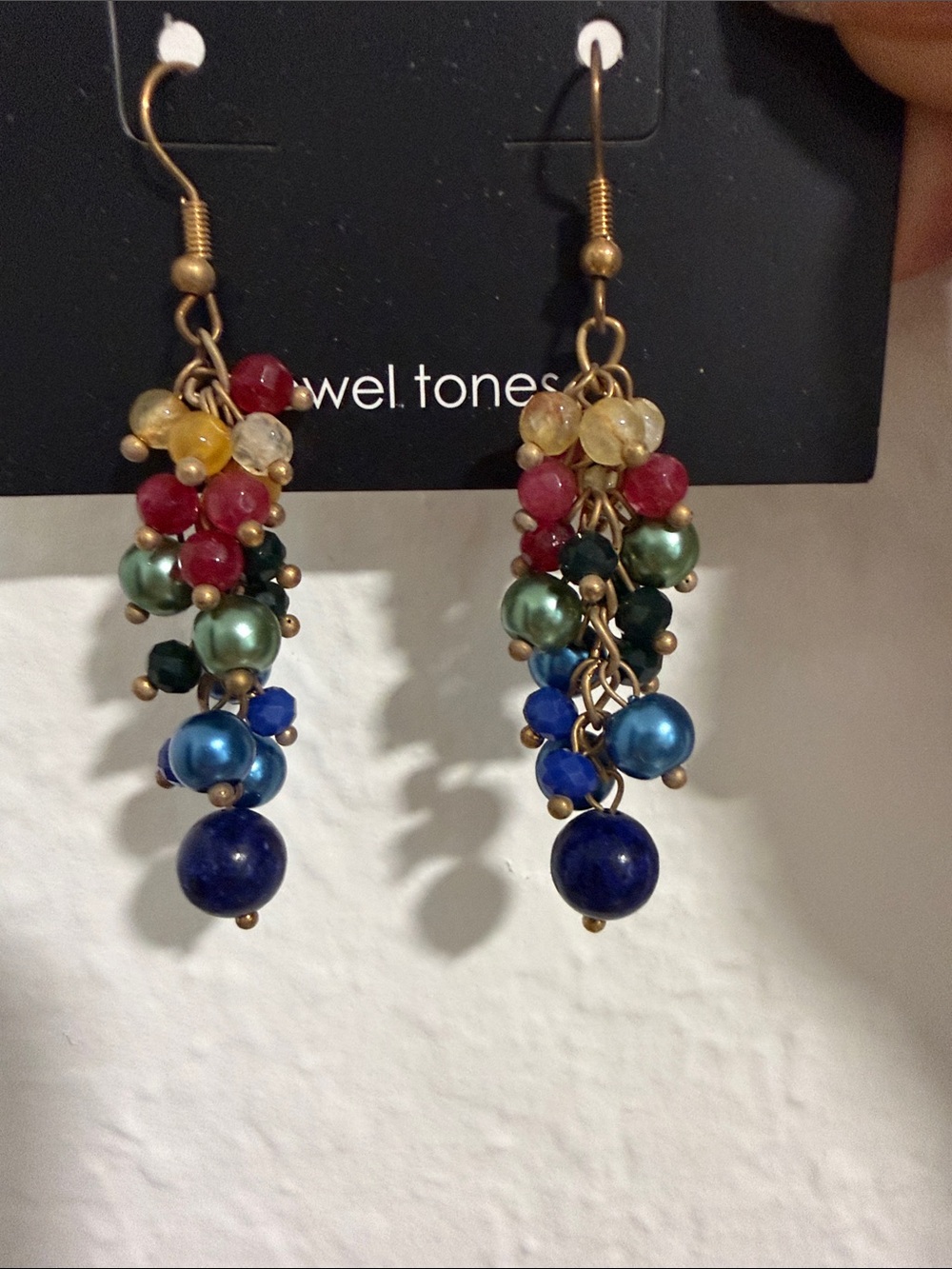 Multicolor Cluster Drop Earrings -